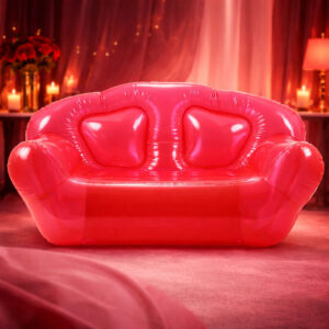 Inflatable couples massage lounge chair with waterproof surface and supportive backrest